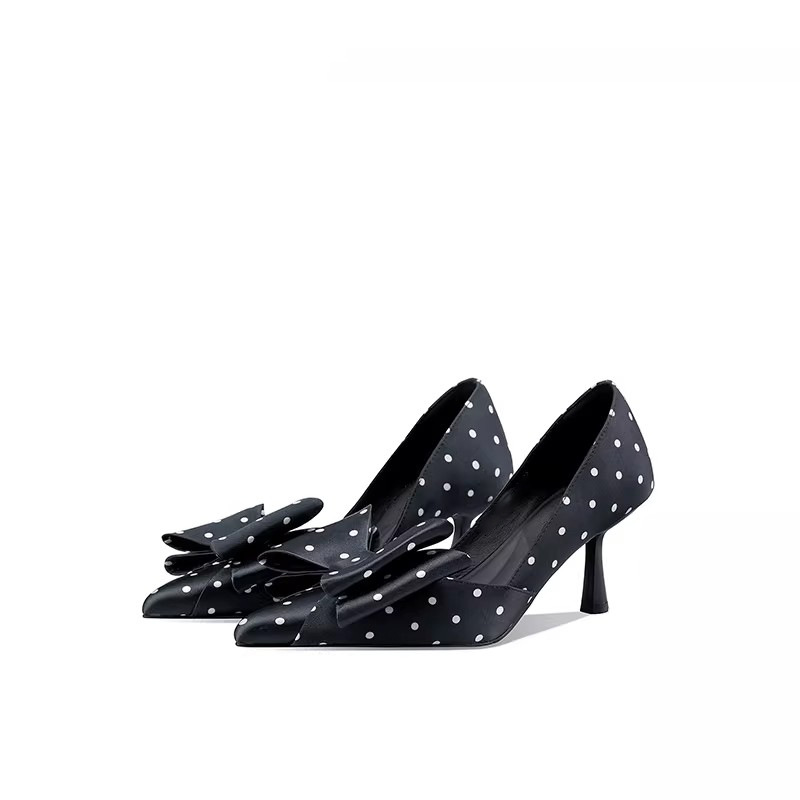 High heels with bow pointed-toe stiletto heels