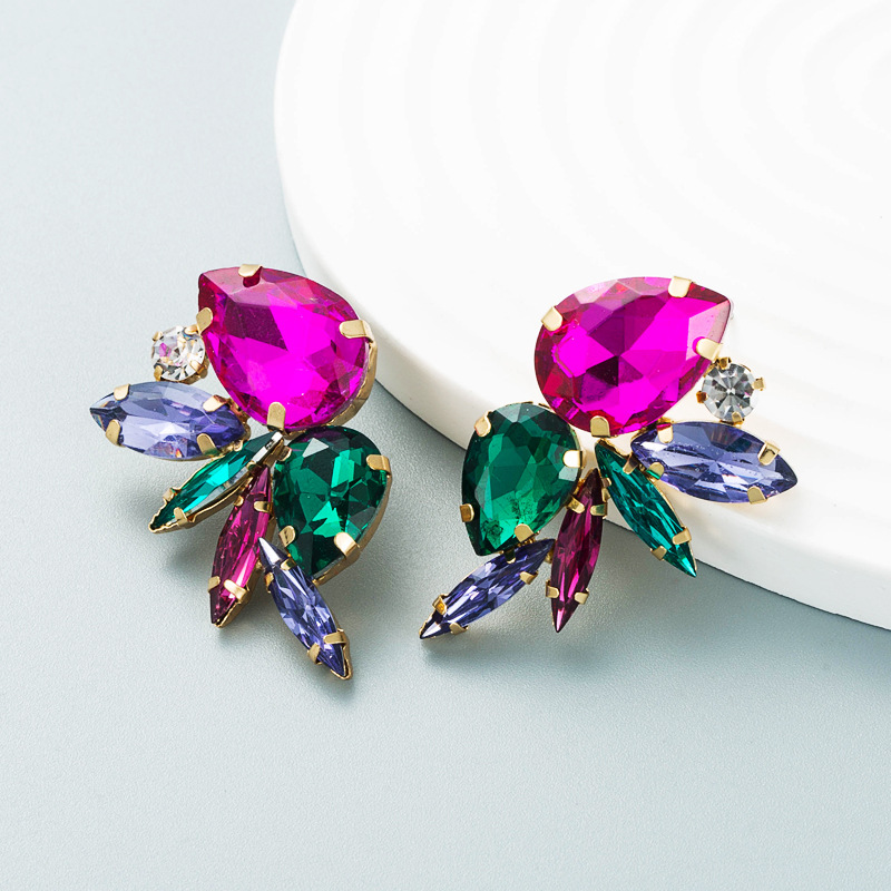 Women'S Gender 1 Pair Fashion Geometric Inlay Alloy Rhinestones Earrings