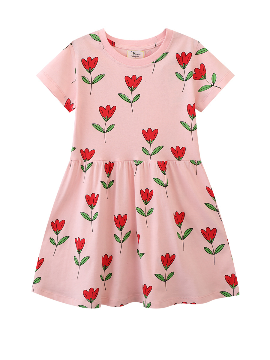 Falda infantil Jumping Meters, novedad de verano 2026, ropa infantil europea y americana, vestido de punto bonito para niñas