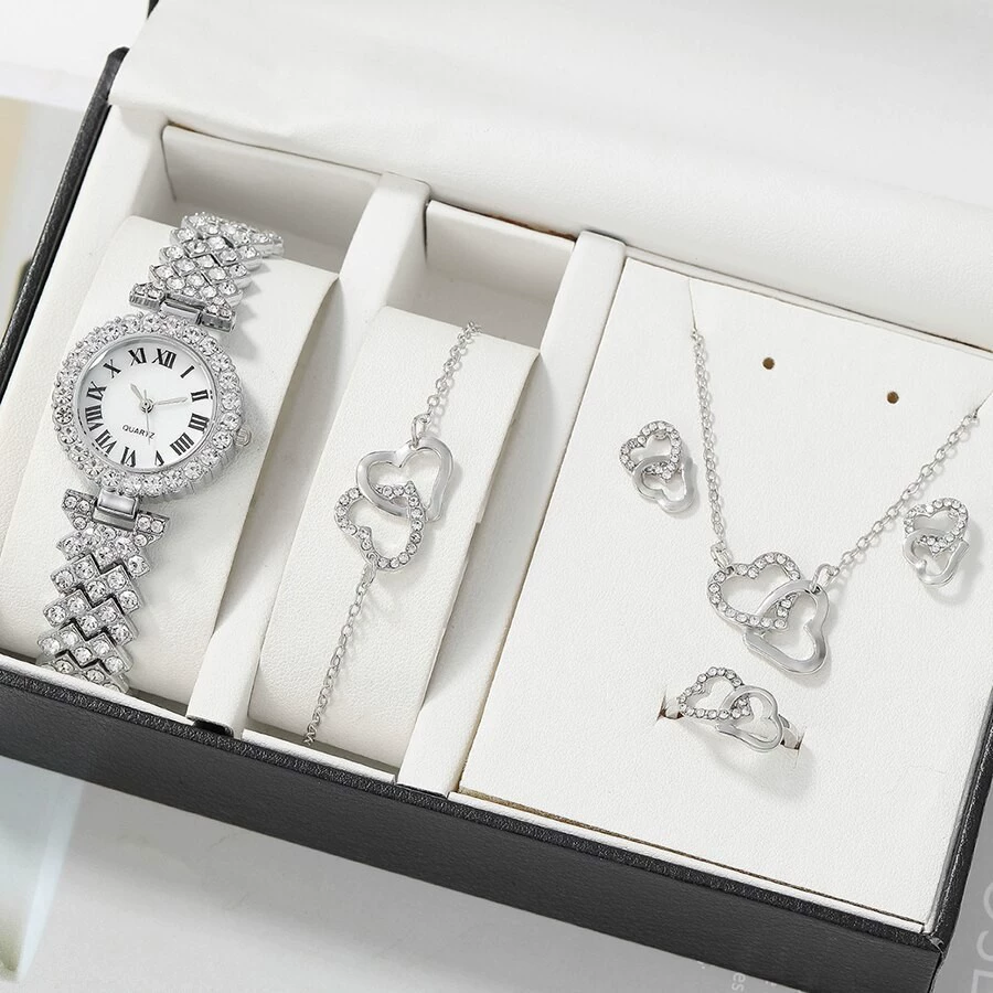 Fashionable bracelet, diamond quartz watch, diamond encrusted, wholesale