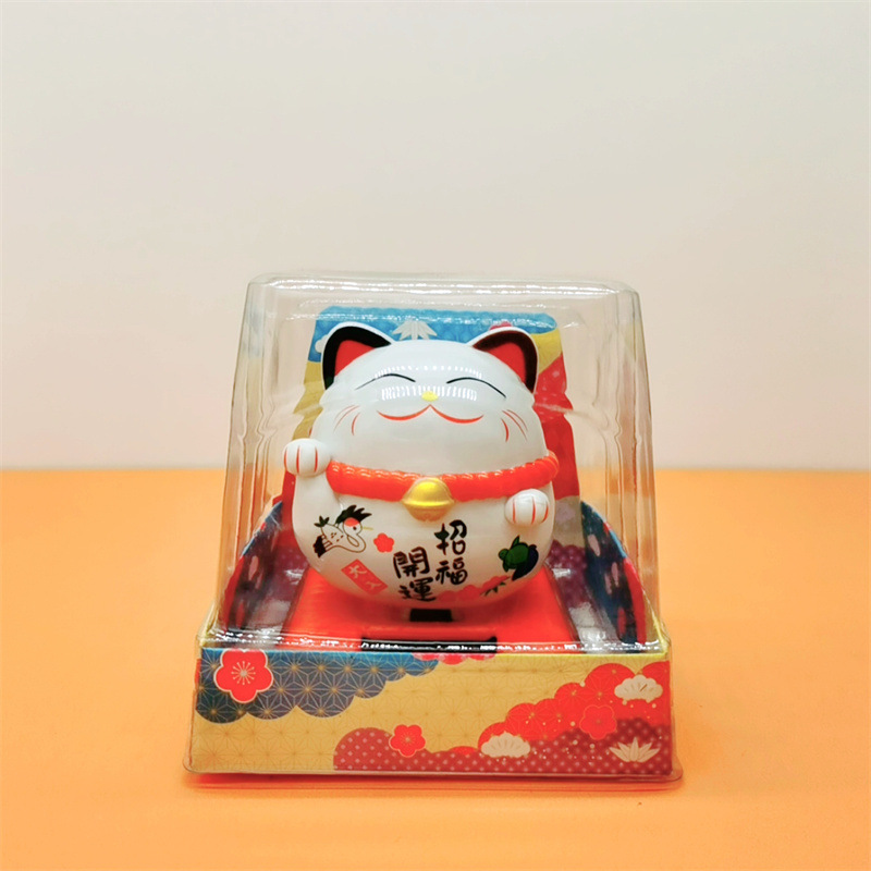 Cross-border creative solar fortune cat decoration car dashboard with cute decoration car supplies