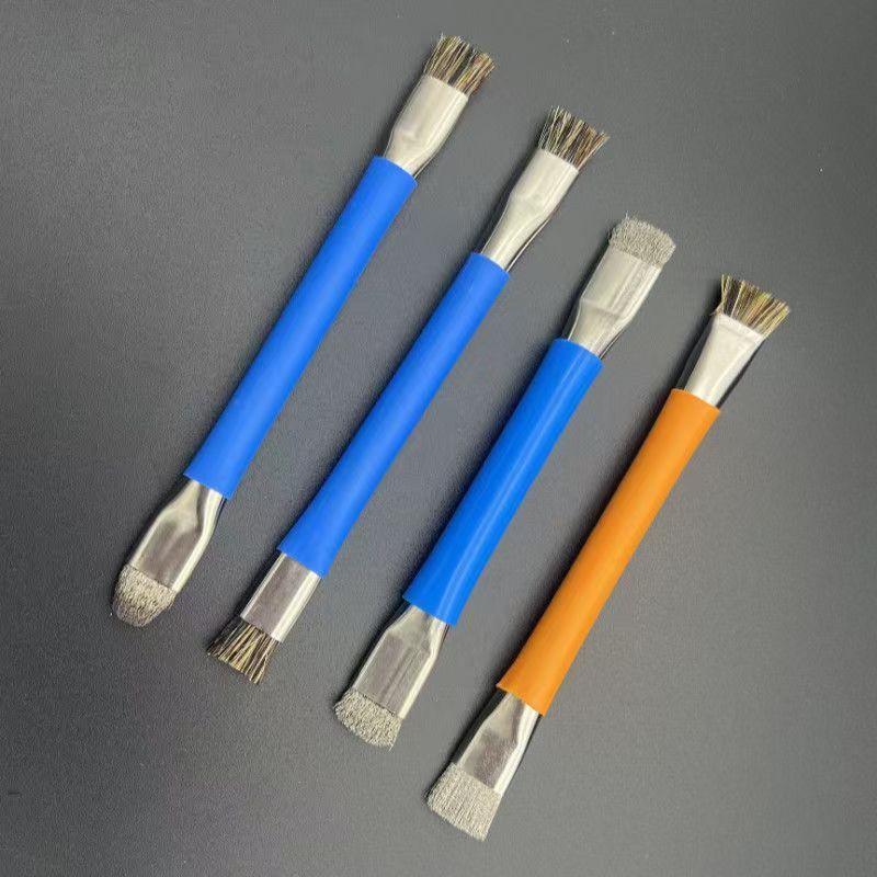 双头硬毛刷猪鬃手机听筒清灰刷子维修短毛刷静电pcb钢丝刷灶台刷