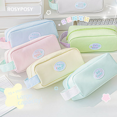 RosyPosy多巴胺中學生筆袋大容量手提收納文具袋簡約小清新鉛筆包