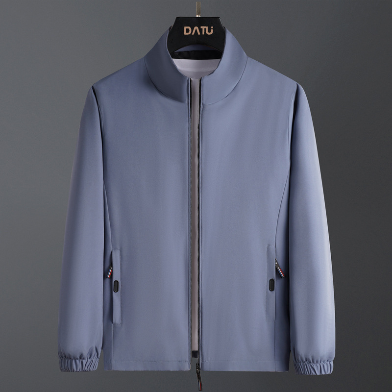 Chaquetas de Otoño 2023 para Hombre, Chaquetas de Negocios de Color Sólido, Chaquetas Deportivas Casuales con Cuello Alto para Hombre