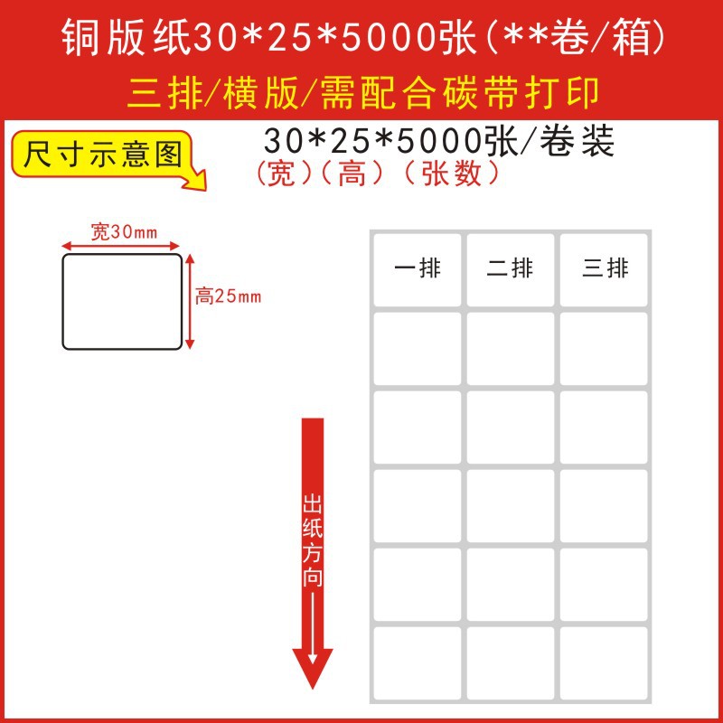 고품질 동판 30*25*5000매 3열 가로 버전