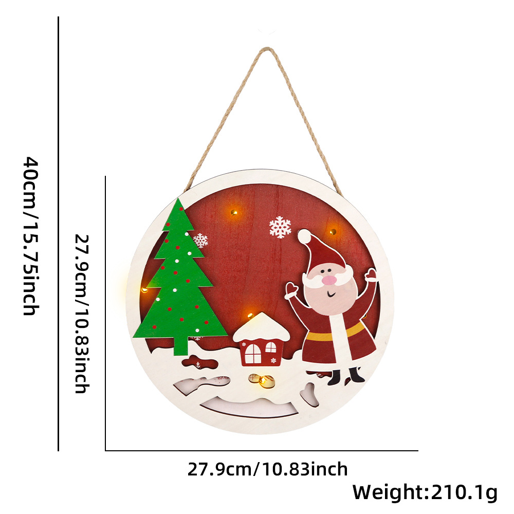 Santa árbol de Navidad de madera signo (con luces)