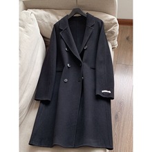 2025双排扣 正肩显瘦双面羊毛大衣 中长款大衣外套批发B5DD22075