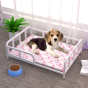 ✅ Dog Bed for Medium-Sized Dogs, Pet Bed for Small Dogs, Wrought Iron Camping Bed, Elevated Off the Ground, Popular on Social Media for Teddy Dogs, Summer Cat Bed