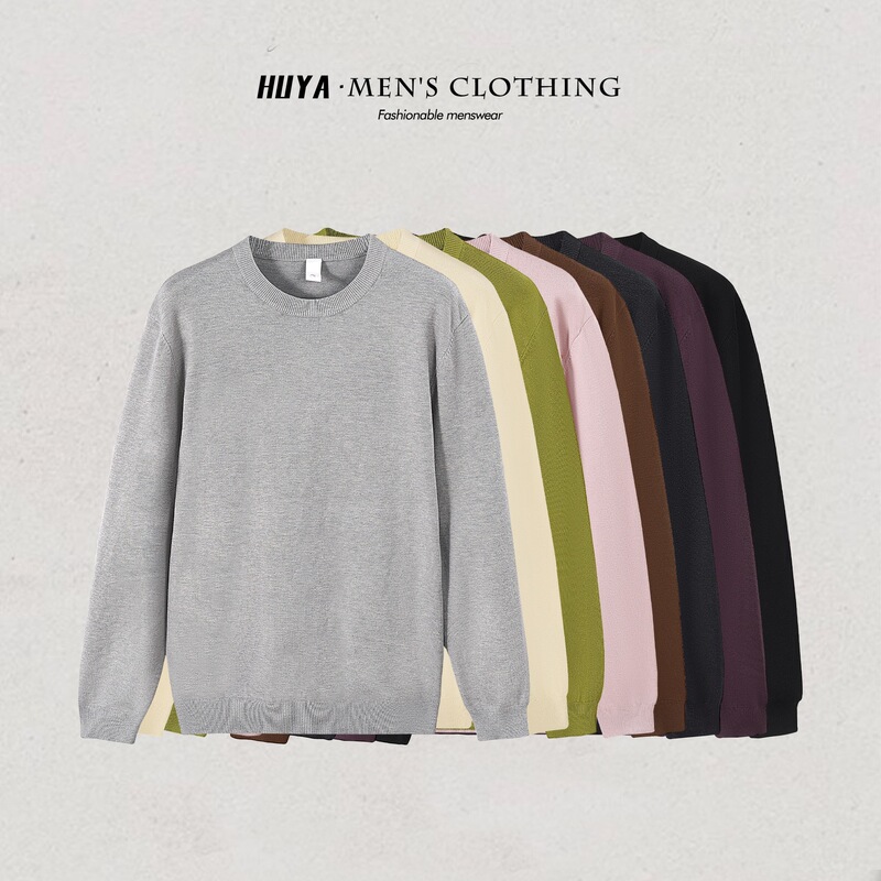 Tiger Tooth Brothers Lazy Knit Sweater for Men 2025 Autumn Solid Color Crew Neck Versatile Casual Sweater Men M25101