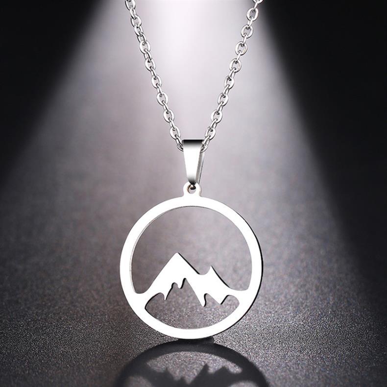 Wholesale Jewelry Casual Simple Style Mountain 304 Stainless Steel Cable Chain Pendant Necklace display picture 2