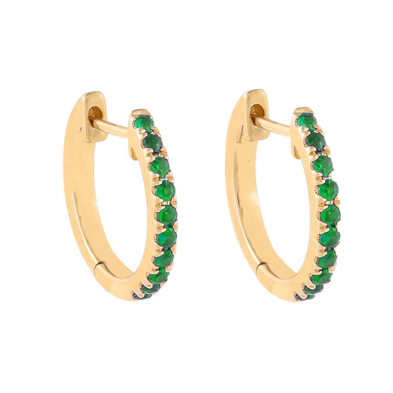 14K-Gold-Emerald-Huggie-Earrin