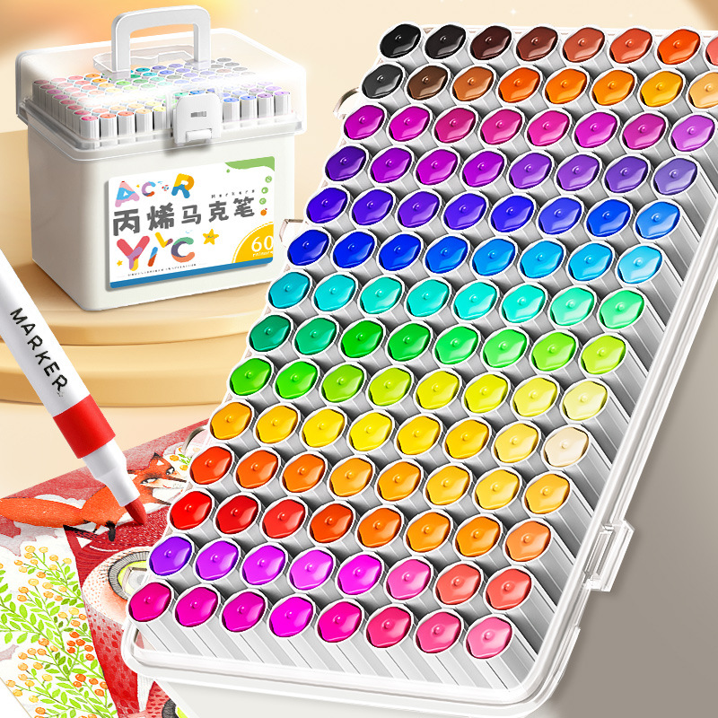 Bolígrafo de acuarela especial para estudiantes de primaria, bolígrafo de color lavable para niños, bolígrafo de color de arte de color apilable, marcador acrílico de 24 colores