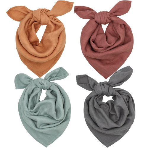 Solid color Muslin bamboo cotton gauze saliva towel baby small square towel baby hand towel newborn bath towel 60cm