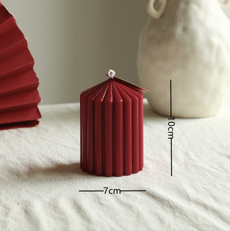 Vela aromática de cera de soja retro francesa color borgoña, vela romántica para bodas, decoración para el hogar, portavelas, venta al por mayor por pieza