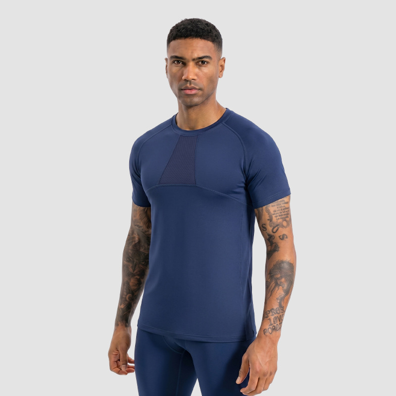 Personalizada transpiración rápida secado camiseta camiseta camiseta de compresión de manga corta camiseta hombre camiseta de malla de manga corta ropa de fitness