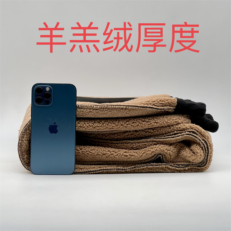 法米姿 羊羔绒运动加绒裤女新款加厚卫裤高腰显瘦束脚休闲裤哈伦