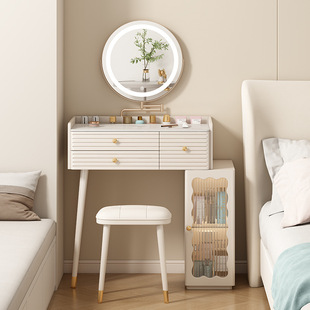 Casual and Modern 60cm Small 70 Dressing Table Cream Style Solid Wood Dressing Table Storage Cabinet Integrated Small Bedroom