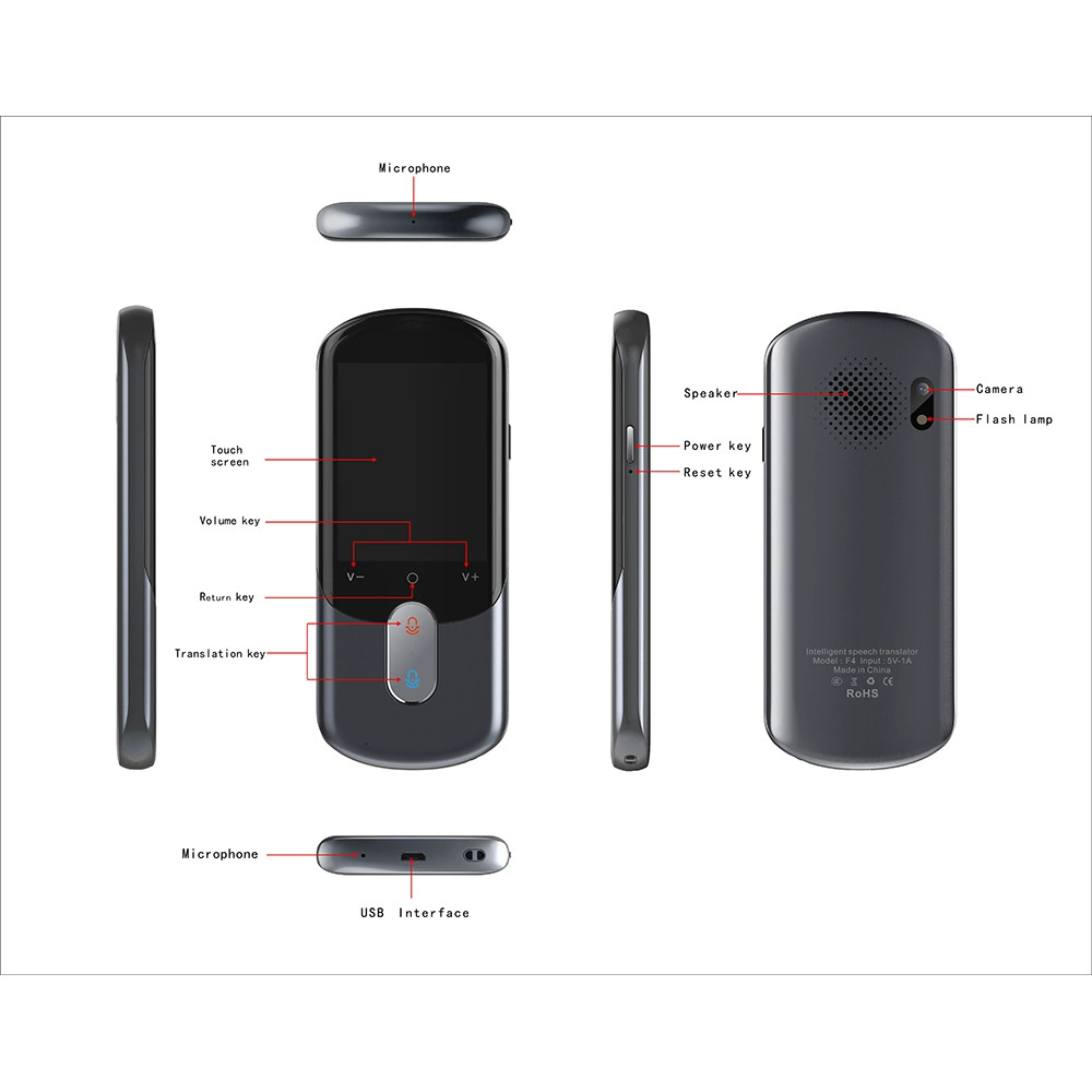 F4A Smart Voice Translation Machine Japan, South Korea, British Thailand Russian offline translator Multi -language interpretation pens