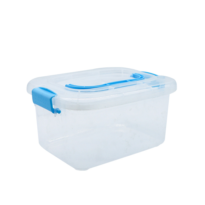 迎发圆角款5L塑料手提透明收纳盒玩具日化彩色整理箱商超促销赠品