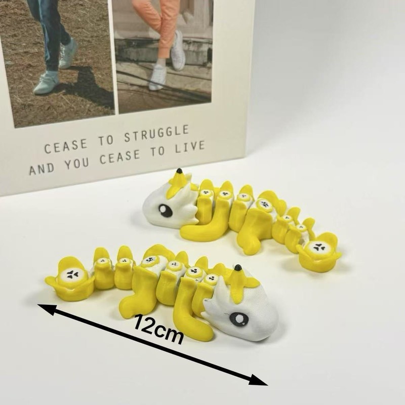 国境を越えたホットモデル 3D プリントかわいいバナナドラゴン立体関節可動装飾品クリエイティブジュエリーアクセサリーギフト|undefined