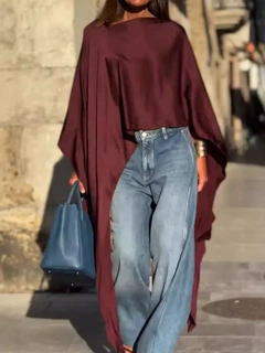 2024欧美跨境独立站速卖通爆款女装纯色不规则下摆宽松时尚长袖上