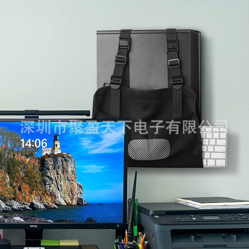 デスクトップコンピュータホストハンギングラックデスク下金属ハンギングラックコンピュータシャーシ壁掛けラックブラケットハンガー調整可能|undefined