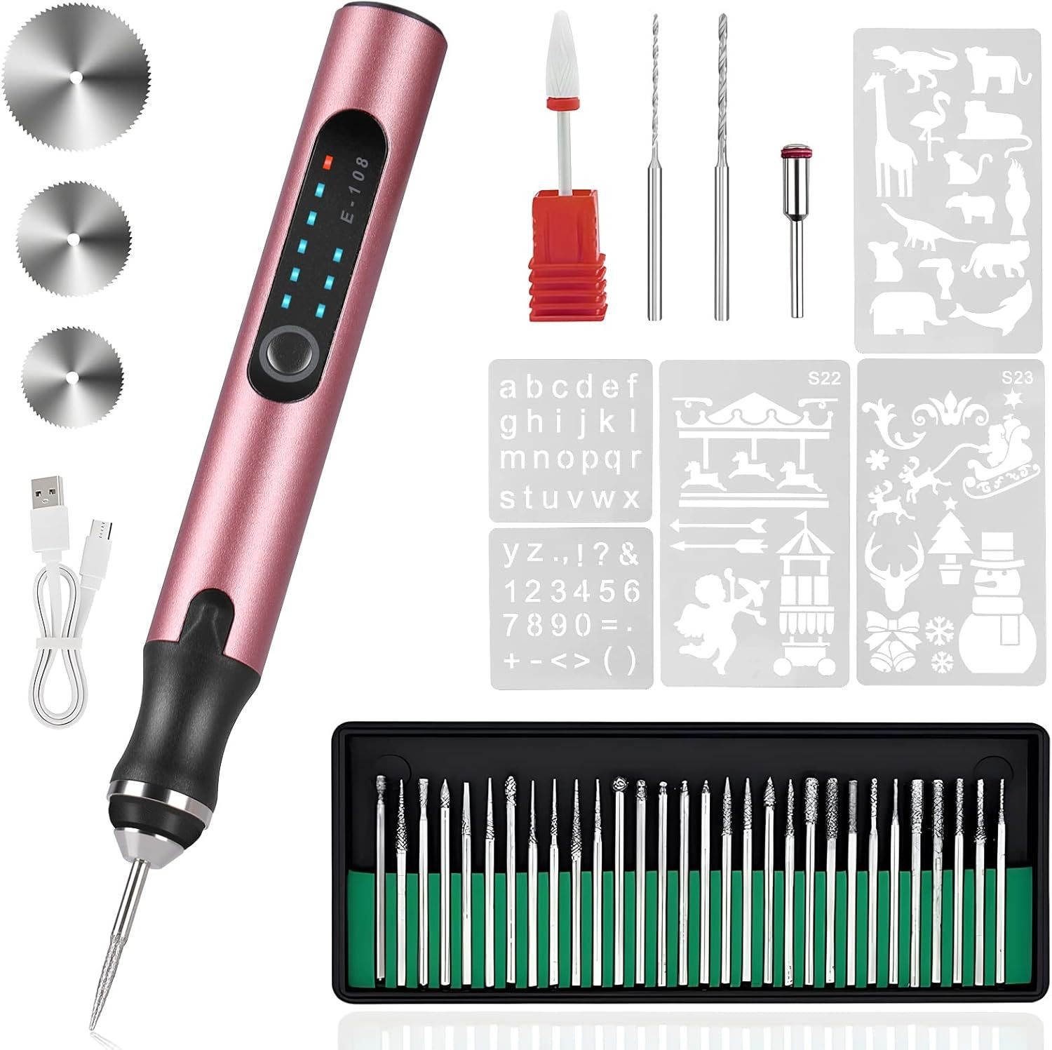 Mini Esmeril Eléctrico de Mano E108, Velocidad Variable, Recargable, para Grabado, Pulido y Manicura image 14