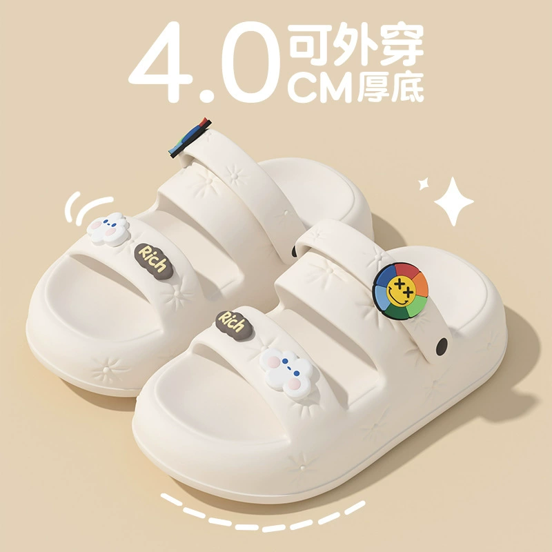 Сандалии в Корейском стиле, женская модная верхняя одежда, две носки, Детские Популярные в Интернете тапочки, летние непромокаемые сандалии с дезодорантом на толстой подошве