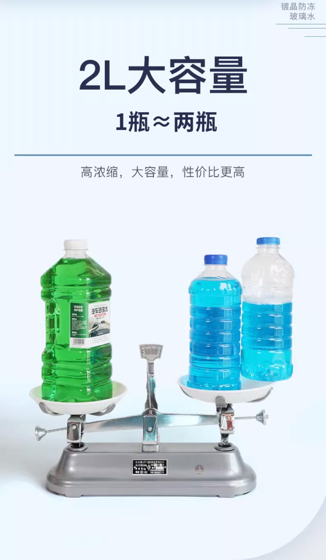 Crystal-coated glass water car oil film remover, summer wiper fluid, all-season universal insect-repellent car wiper fluid