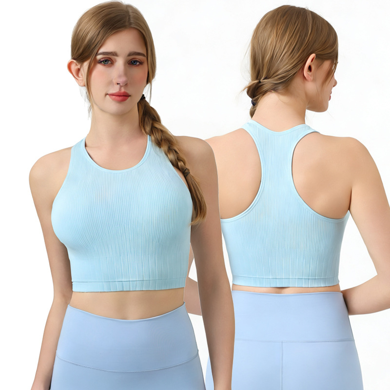 Comercio exterior ropa interior deportiva de alta resistencia chaleco en forma de I fijo taza cojín de pecho acondicionamiento físico secado rápido transpirable sudor a prueba de choques belleza image 2