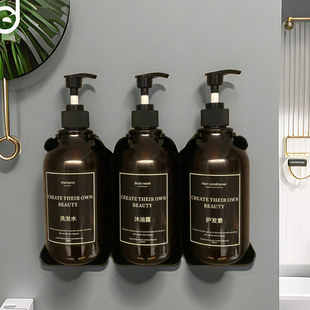 Hotel Soap Dispenser Punch-Free Wall-Mounted Soap Dispenser Shampoo Shower Gel Storage Rack Bathroom Press Soap Dispenser