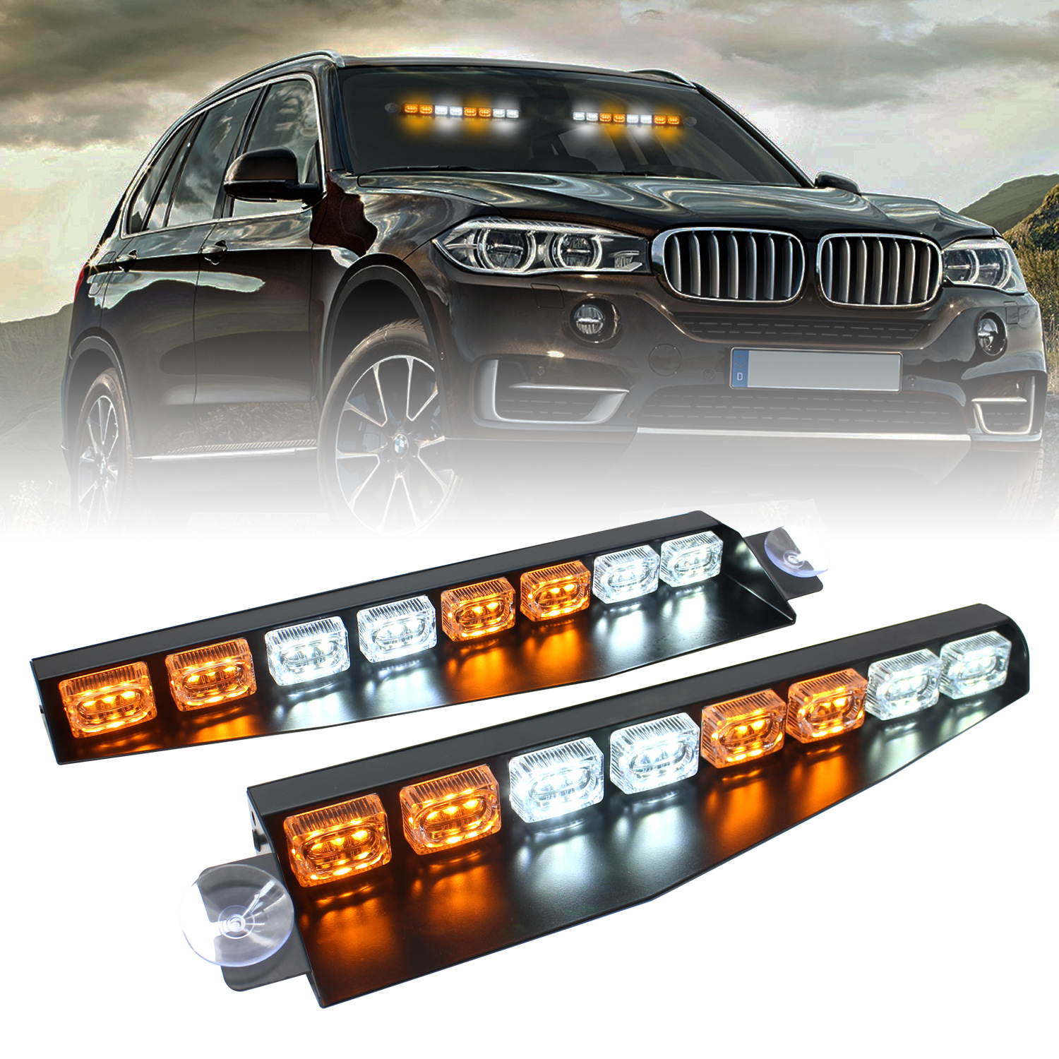48LED один перетаскивает два солнцезащитного светильника на лобовом стекле аварийное предупреждение об опасности