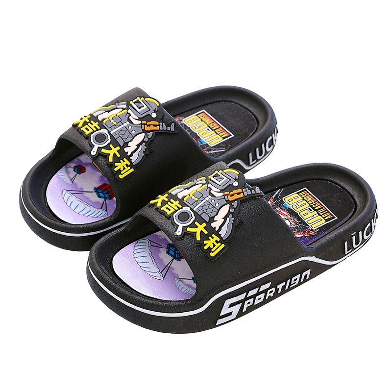 Zapatillas para niños verano para niños Zapatillas de dibujos animados antideslizante baño uso en el hogar niños medianos y grandes comiendo zapatillas de pollo