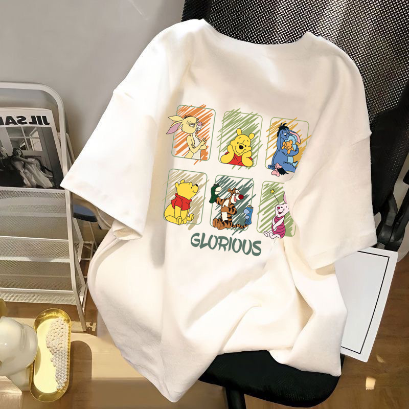 Fábrica al por mayor de fresa fresca Oso Blanco Verano de manga corta Camiseta hombres y mujeres sueltos todo partido juventud Top pareja