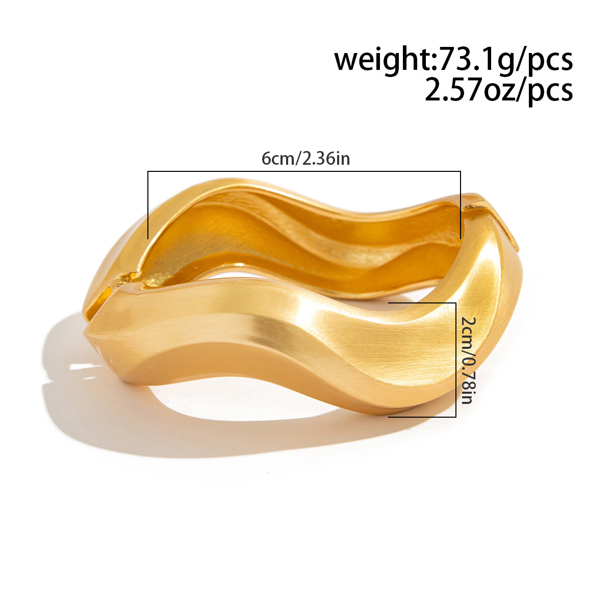 78g Weight Bangle Classification Alloy Chain Material 1 Piece Quantity Daily Occasion Alloy Material Irregular, Solid Color Pattern All Seasons Season Women's Gender Plating Design Simple Style Style Simple Style Irregular Solid Color Alloy Bangles Wholesale 无