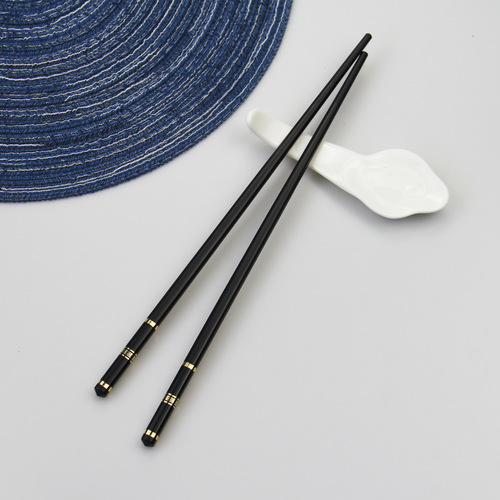 Shifule source manufacturer wholesale hot stamping Great Wall Fu character alloy chopsticks household non-slip, mildew-resistant and high-temperature-resistant chopsticks