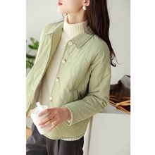 轻薄羽绒棉服2025秋冬新款翻领直筒百搭葫芦花短款棉衣外套女冬