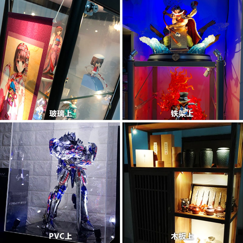 LED can be pasted in parallel super mini small spotlights LED display cabinet light model wine wood cabinet antique shelf exhibition hand-made 