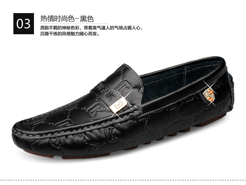Giày lười nam da bò cao cấp xỏ chân đế mềm, mũi tròn, phong cách Hàn Quốc — CK0085 màu trắng, CK0085 màu xanh lam, CK0085 màu đen chi tiết 34