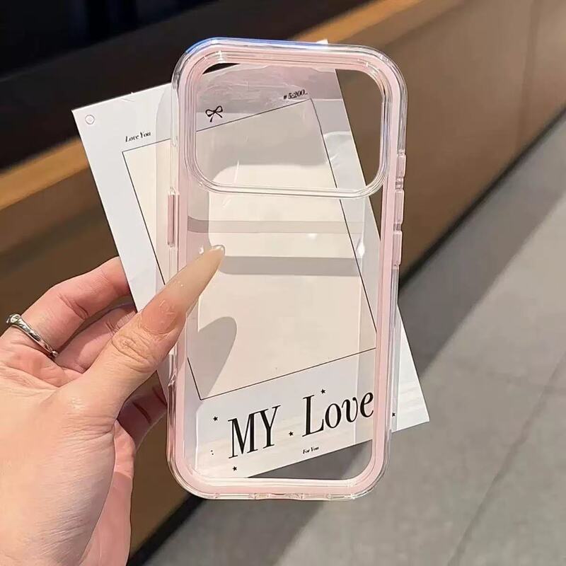 New Acrylic Three-In-One Phone Case Suitable for Apple 17 Promax Transparent iPhone 16 Japanese and Korean Ins Style/ New Acrylic Three-In-One Phone Case Suitable for Apple 17 Promax Transparent iPhone 16 Japanese and Korean Ins Style/