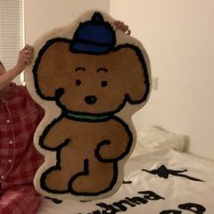 Cartoon Instagram-style bedroom decoration small rug closet plush rug children's room bed side rug dog rug