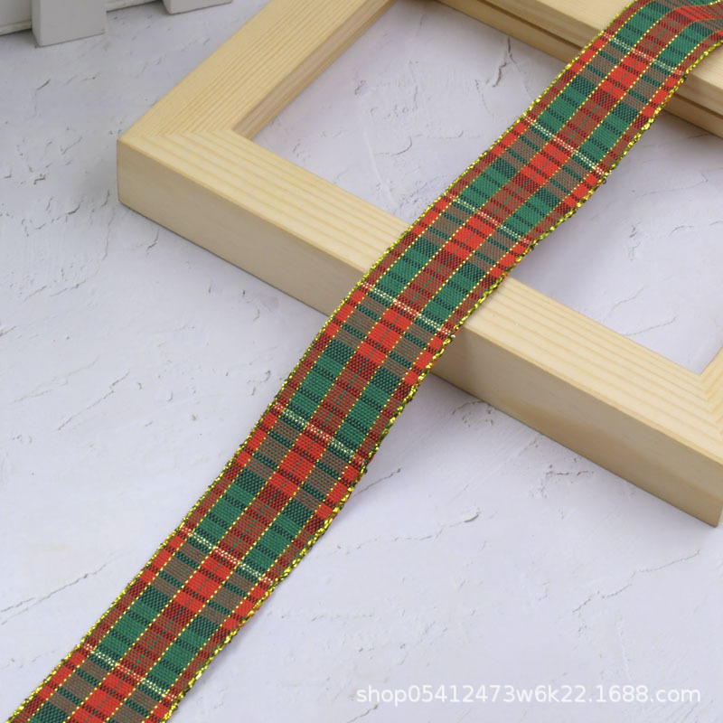 Cinta navideña multicolor Plaid cinta flor regalo embalaje decoración navideña DIY joyería material al por mayor