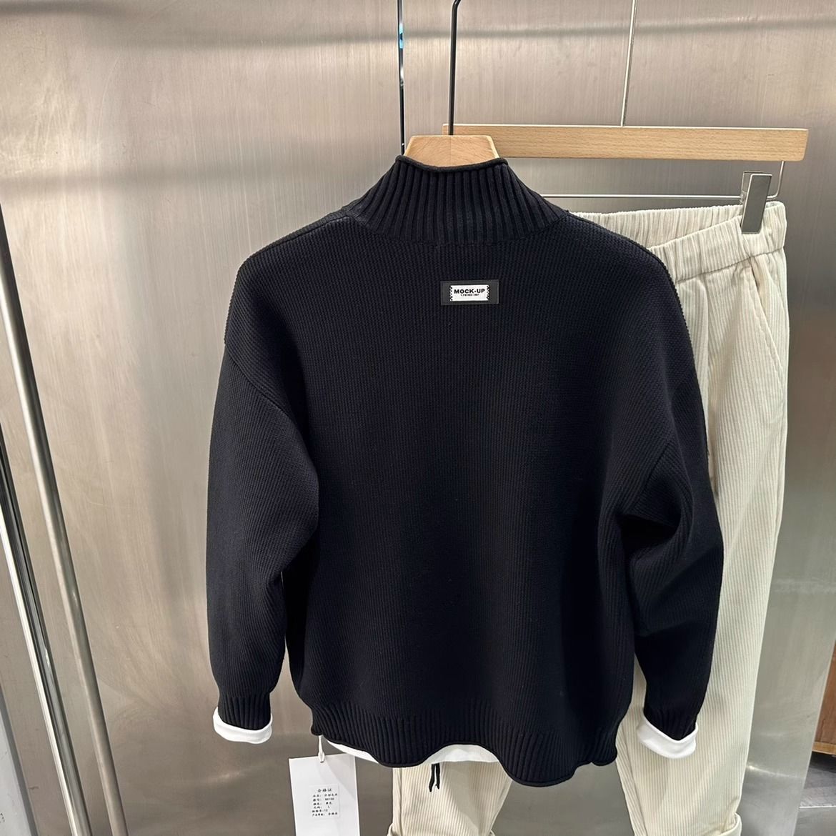 The same autumn and winter new fashion brand solid color stand collar cardigan men's Korean casual fashion all-match handsome loose exterior