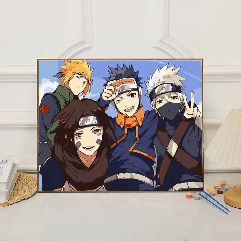 Esponja bebé Naruto digital al por mayor pintura al óleo DIY color relleno hecho a mano de dibujos animados papelería tienda puesto una generación