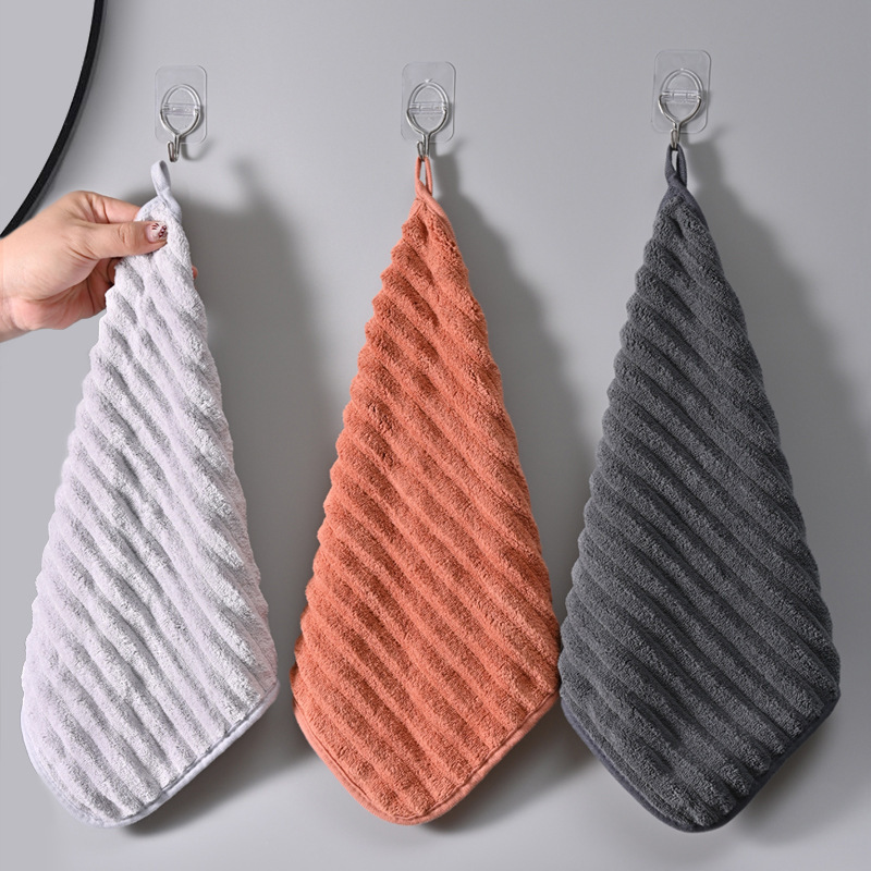 Hand towel, square towel for kitchen and bathroom, hangable household handkerchief, soft and absorbent, hangable for home use Hand towel, square towel for kitchen and bathroom, hangable household handkerchief, soft and absorbent, hangable for home use