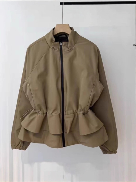 Autumn down jacket for leisure with zipper