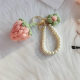 Strawberry Puff Flower Pendant Hand-woven Wool Crochet Pendant Bag Decorative Gift No Worry Finished Product