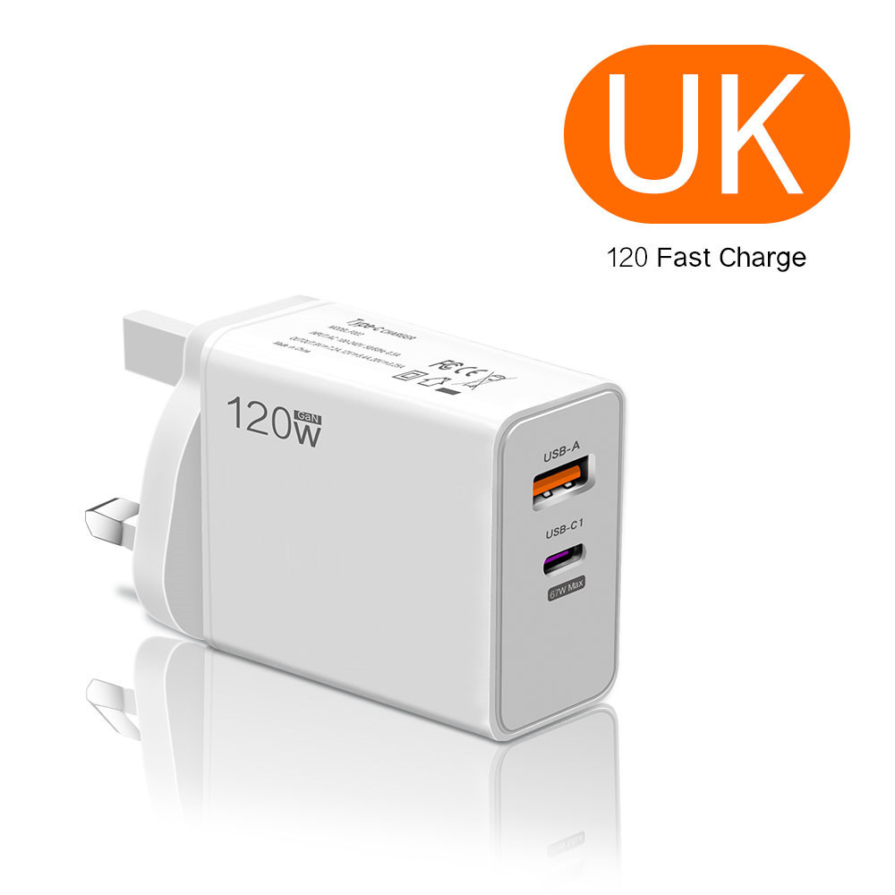 Aplicable a Xiaomi 120w Eurocargador Redmi teléfono 67w cabeza de carga rápida USB conjunto de cabeza de carga al por mayor transfronterizo