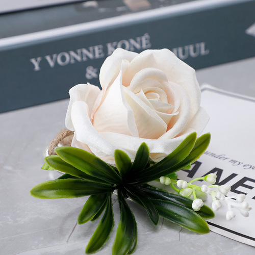 New rose corsage wedding men's groomsmen brooch outdoor party decoration wedding supplies wholesale corsage wholesale