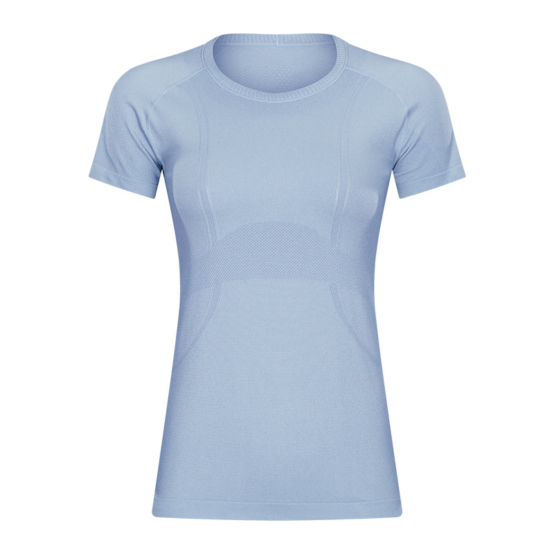 2022 New Yoga Clothes Short Sleeve Women's Round Neck Sports T-Shirt Running Fitness Top Slim Breathable Yoga Short Sleeve